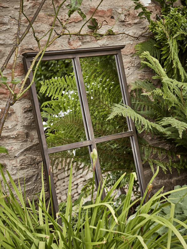 Antiqued Outdoor Window Mirror