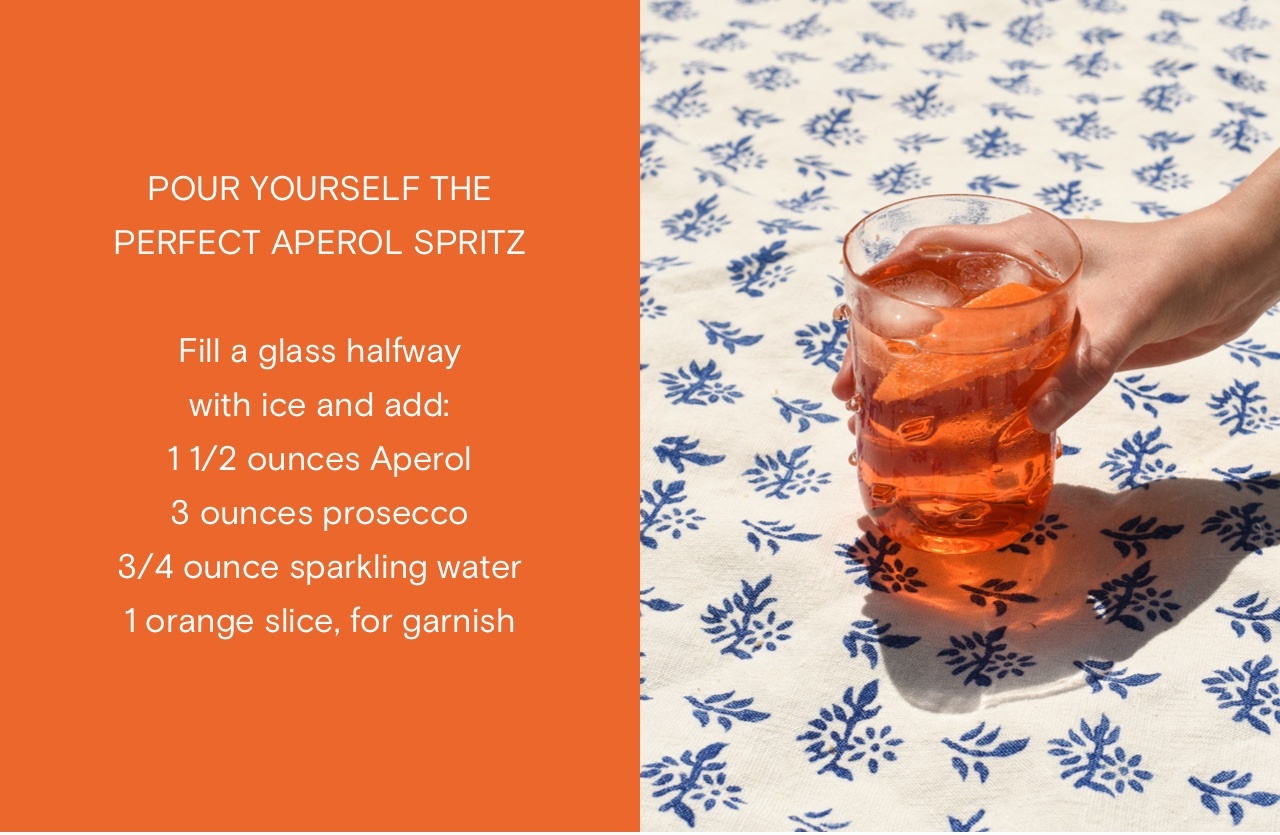 Pour yourself the perfect aperol spritz