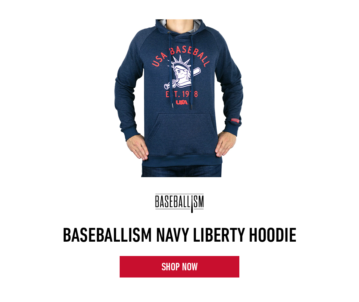 Baseballism Navy Liberty Hoodie
