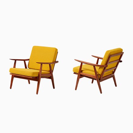 Image of Teak GE-270 Lounge Chairs by Hans Wegner for Getama, 1950s, Set of 2