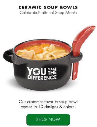 Ceramic Soup Bowls Celebrate National Soup Month - Our customer favorite soup bowl comes in 10 designs & colors.