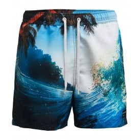 Stunning Ocean Print Swim Shorts, Ocean Navy