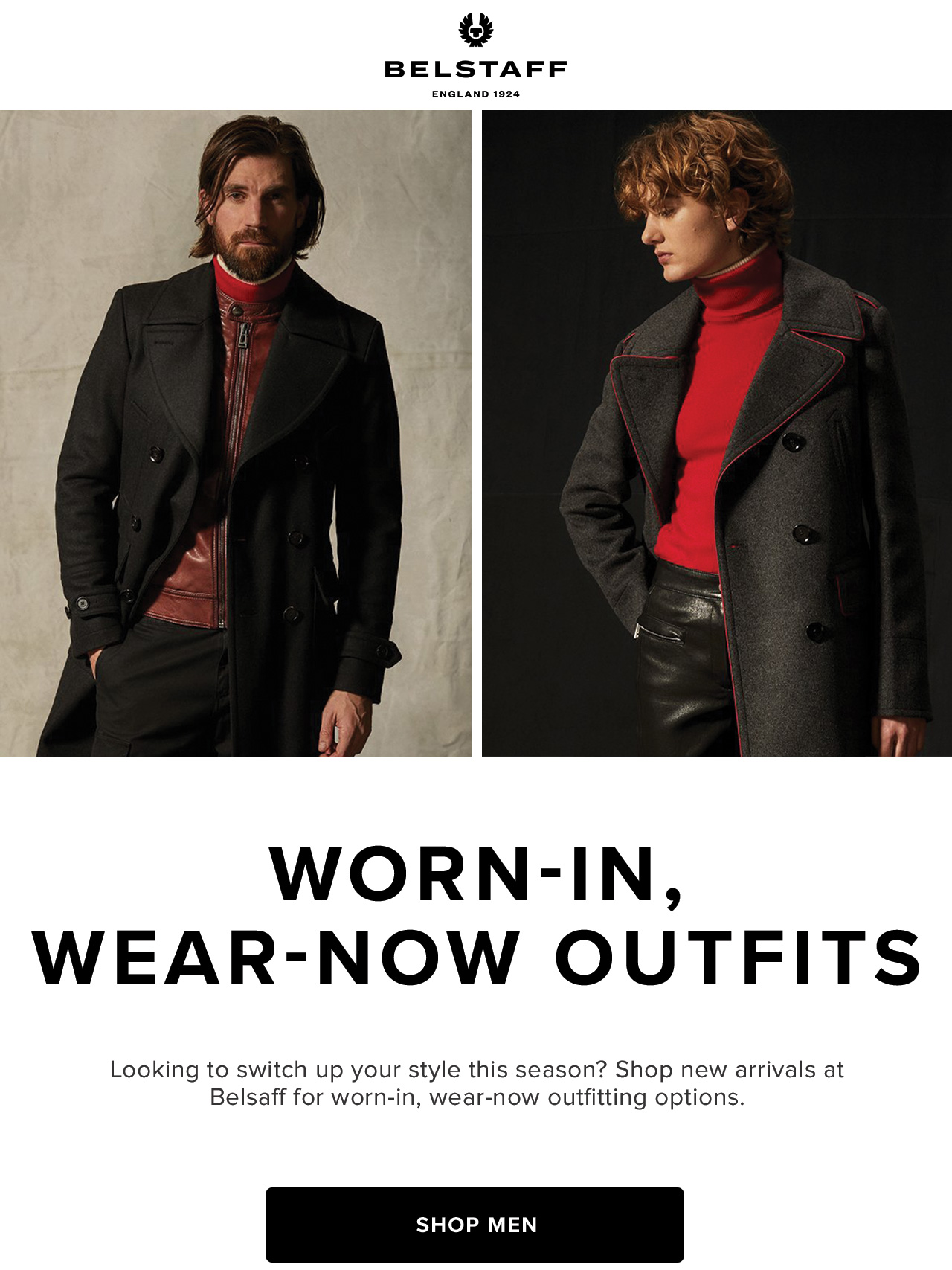 Looking to switch up your style this season? Shop new arrivals at Belsaff for worn-in, wear-now outfitting options. Shop Men.