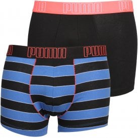 2-Pack Bold Stripe Boxer Briefs, Blue/Black