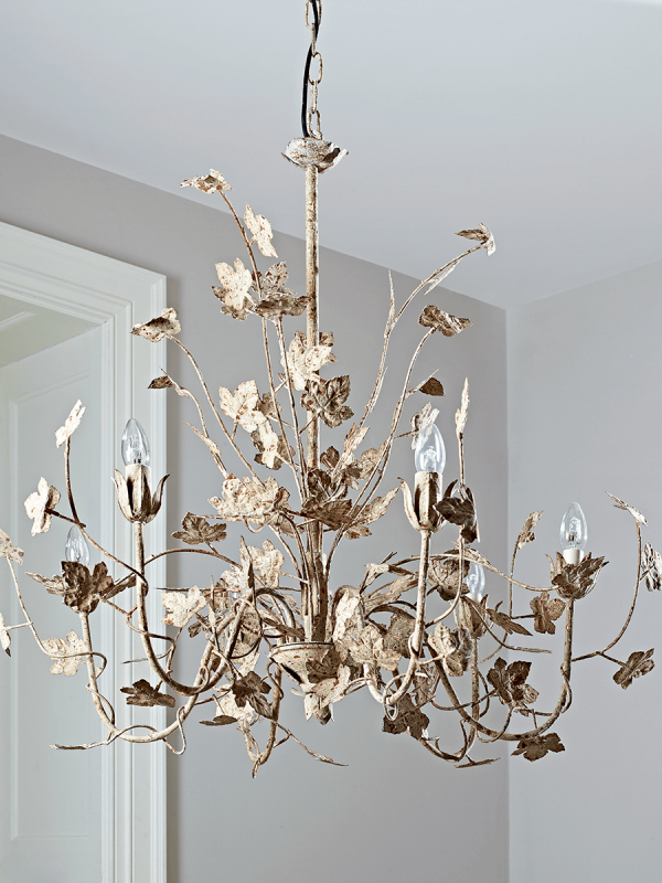 Antique White Leaves Chandelier