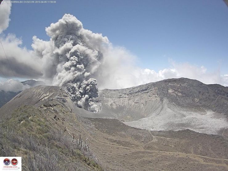 Turrialba Volcano Erupting