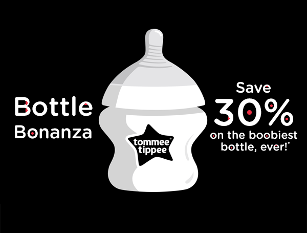Bottle Bonanza! Save 30% on the boobiest bottle, ever!*