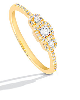 10K Yellow Gold Diamond Promise Ring