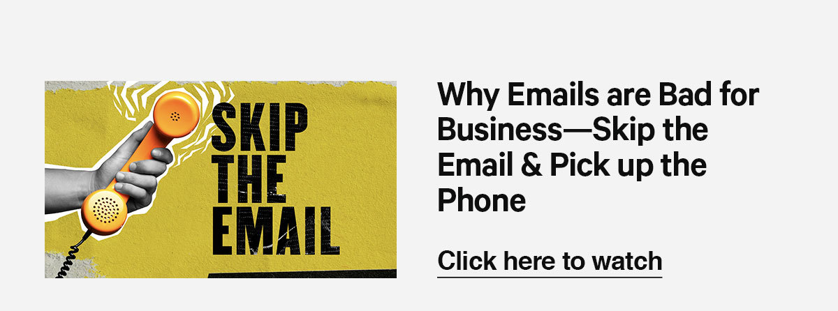 Watch our latest video where we discuss why emails are bad for business.
