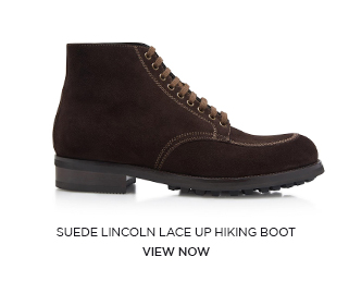 SUEDE LINCOLN LACE UP HIKING BOOT. VIEW NOW.