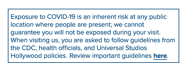 All Universal Team Members and Guests must follow all recommended CDC guidelines to keep each other safe.