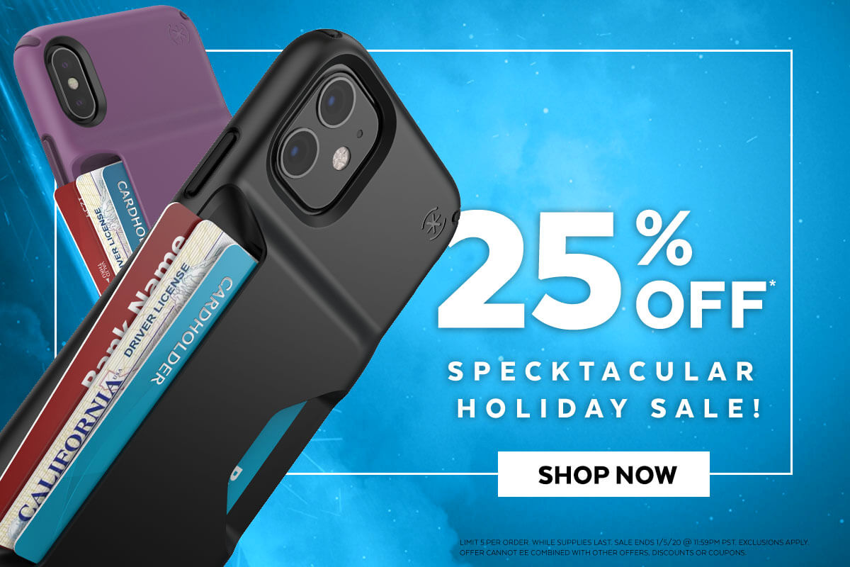 25% off Specktacular Holiday Sale! Shop now. Limit 5 per order. Sale ends 1/5/20 @ 11:59pm PST. Exclusions apply. Offer cannot be combined with other offers, discounts or coupons.