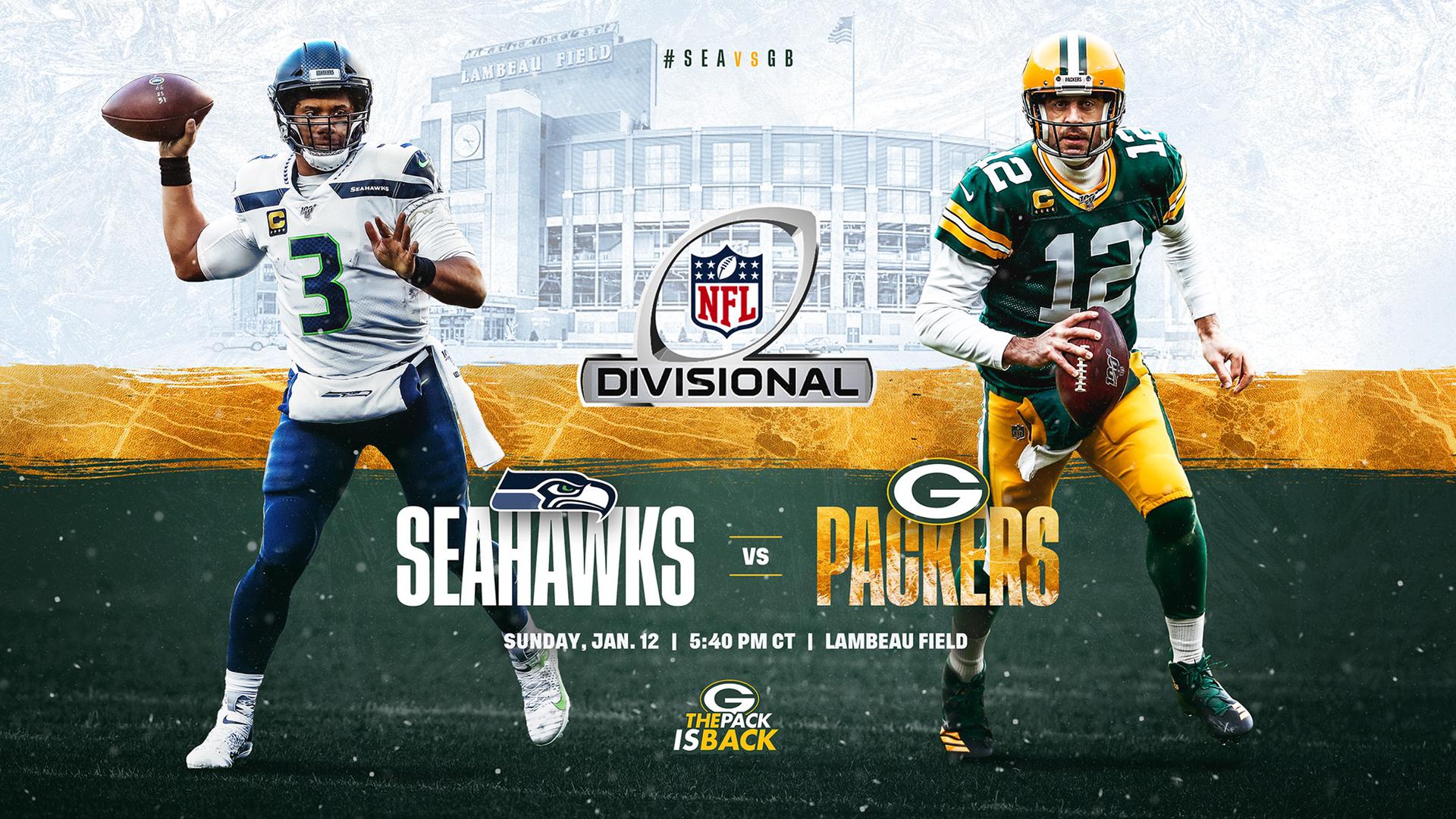 Packers vs. Seahawks Division Playoff Game is this Sunday!