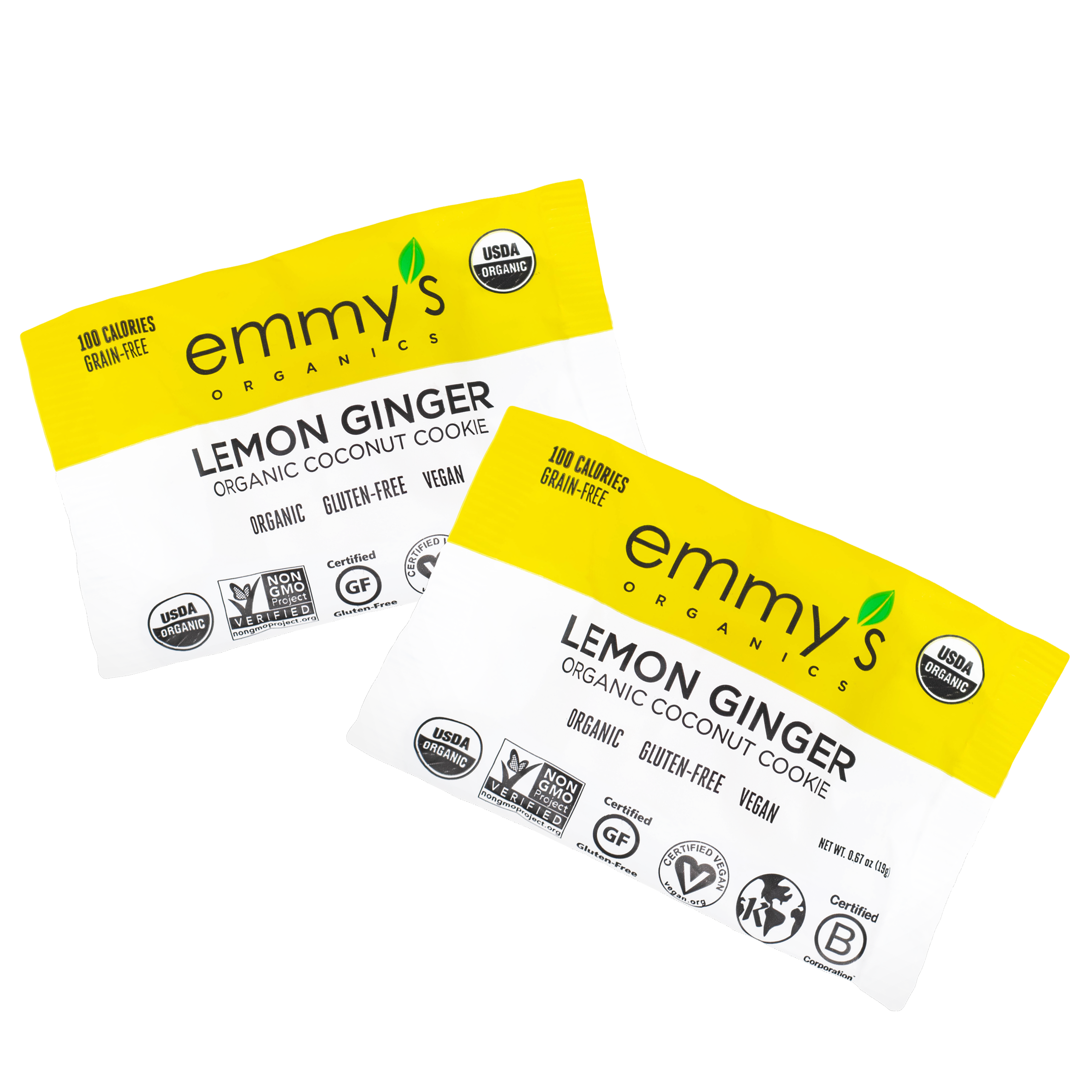 Image of Organic Lemon Ginger -1- Case (24 Individually Wrapped Cookies)