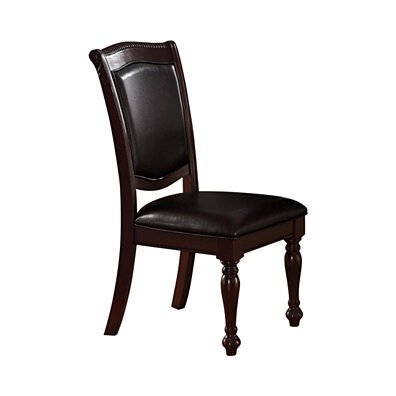 Saltoro Sherpi Set Of 2 Rubber Wood Traditional Dining Chair, Dark Brown And Black