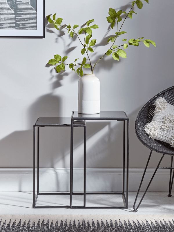 Black Granite Nesting Side Tables