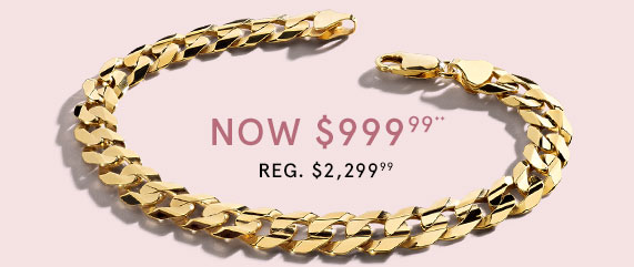 Men''s 10K Yellow Gold Curb Link Bracelet, Now $999.99