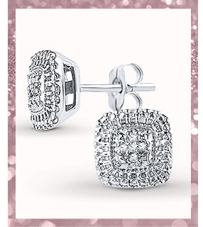 Sterling Silver Diamond Earrings