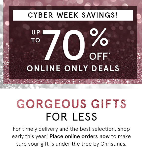 Cyber Week Savings! Up to 70% Off Online Only Deals