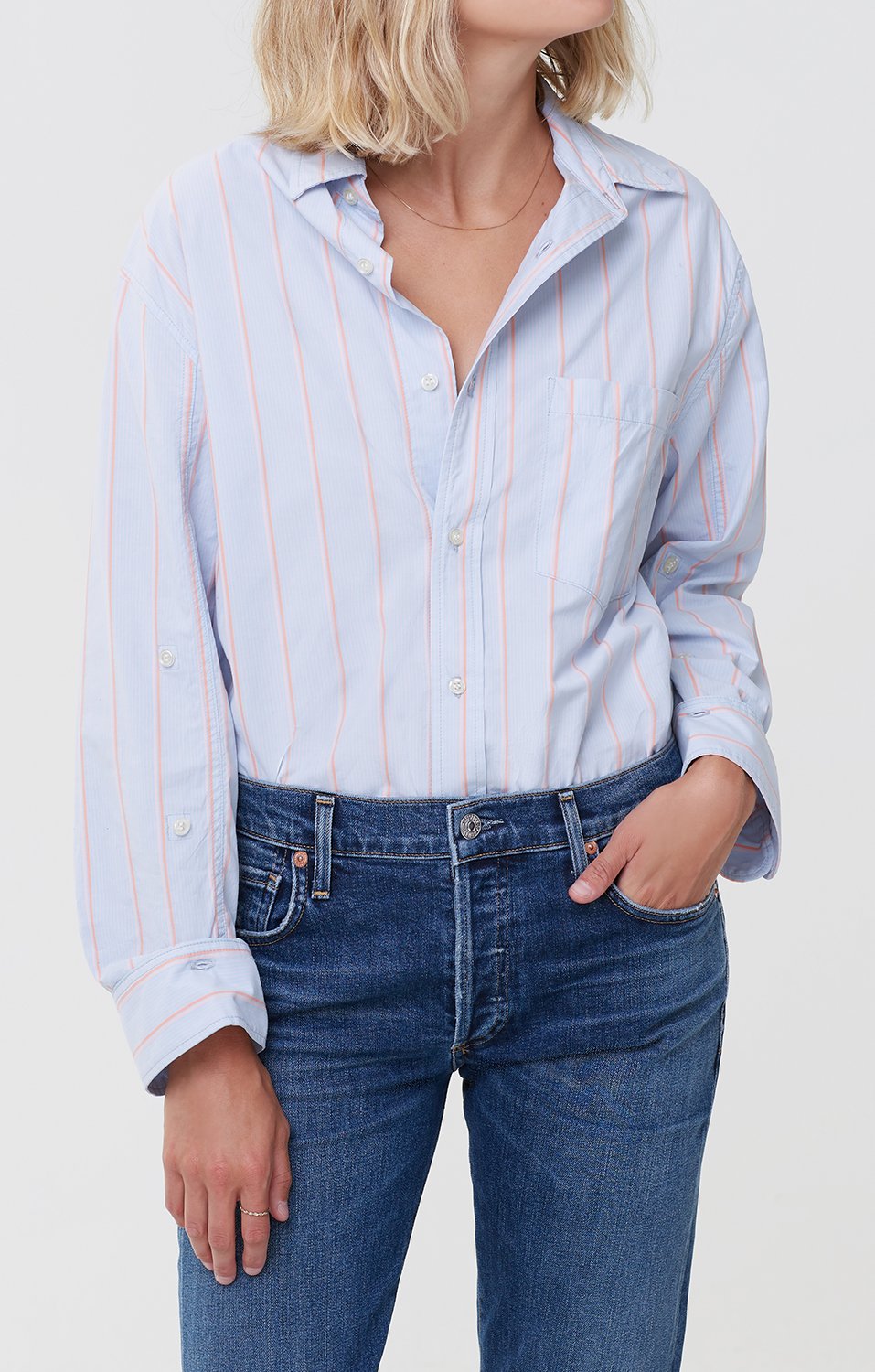 Image of Kayla Shirt in Rosemont Stripe