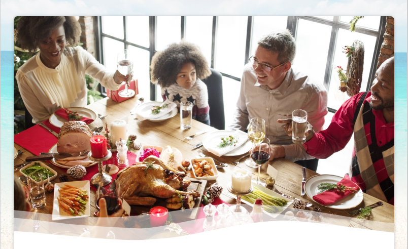 Image of families eating holiday dinner