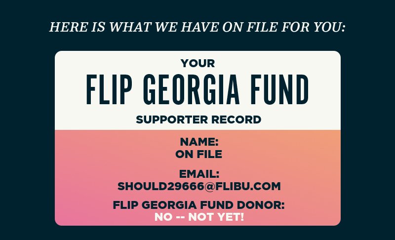 Here is what we have on file for you. Your supporter record.