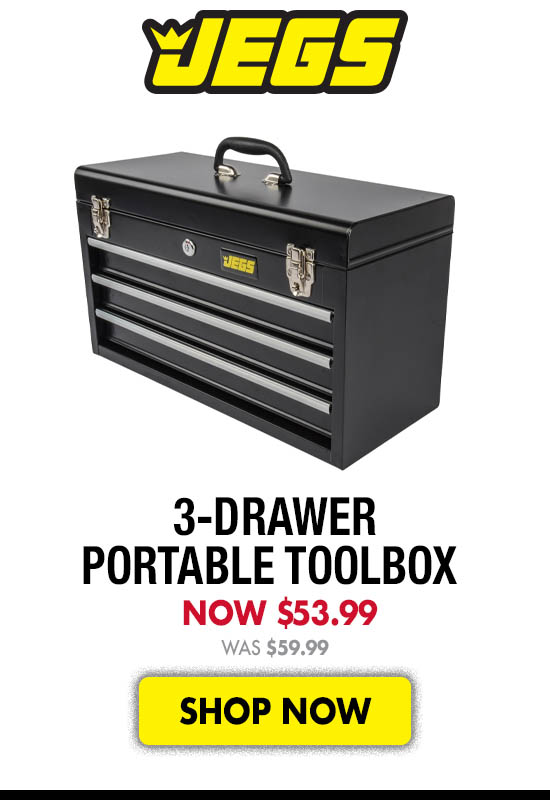 JEGS 3-Drawer Portable Toolbox - Was $59.99 Now $53.99