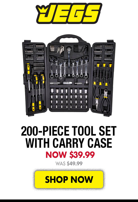 JEGS 200-Piece Tool Set with Carry Case - Was $49.99 Now $39.99