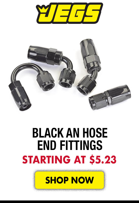 JEGS Black AN Hose End Fittings - Starting at $5.23