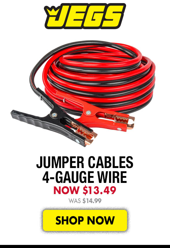 JEGS Jumper Cables 4-Gauge Wire - Was $14.99 Now $13.49