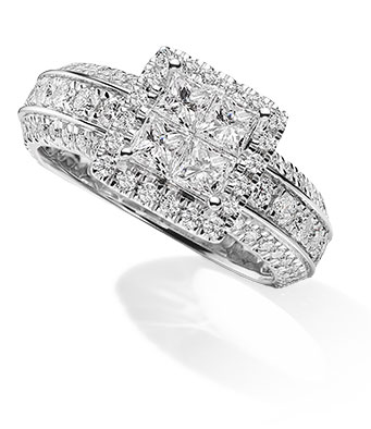 14K White Gold Diamond Engagement Ring