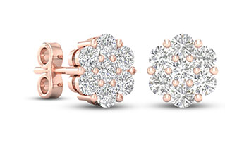 10K Rose Gold Diamond Earrings