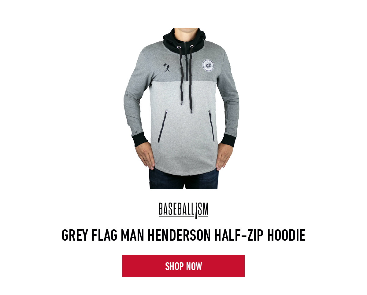 Baseballism Grey Flag Man Henderson Half-Zip Hoodie