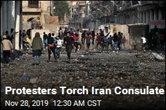 Protesters Torch Iran Consulate