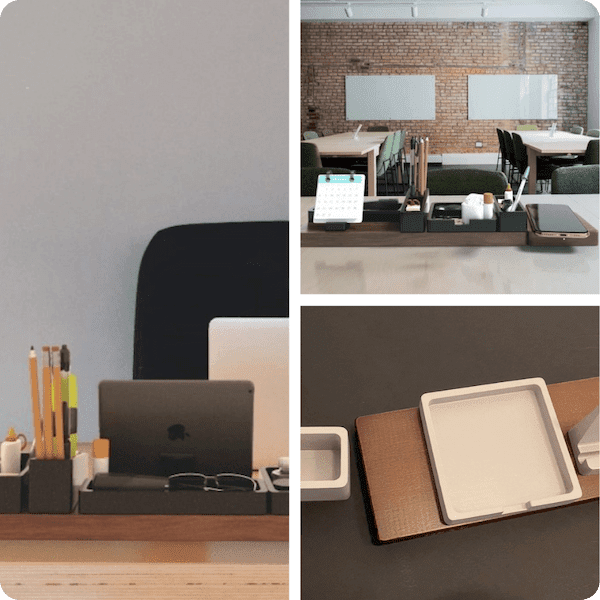 NEAT modular & magnetic desk organizer has a minimalist design to declutter your workspace