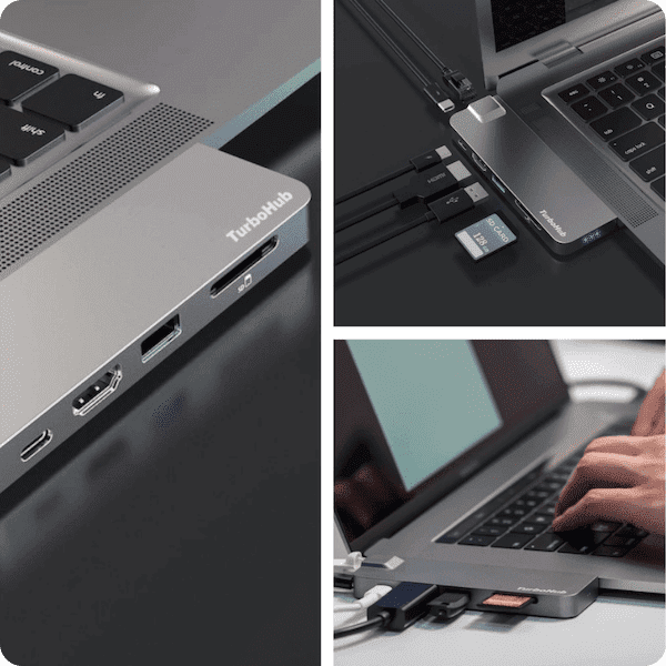 TurboHub fast SSD storage has a 6-in-1 expandable adapter
