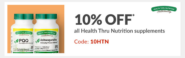 10% off* all Health Thru Nutrition supplements - Code: 10HTN