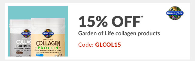 15% off* Garden of Life collagen products - Code: GLCOL15