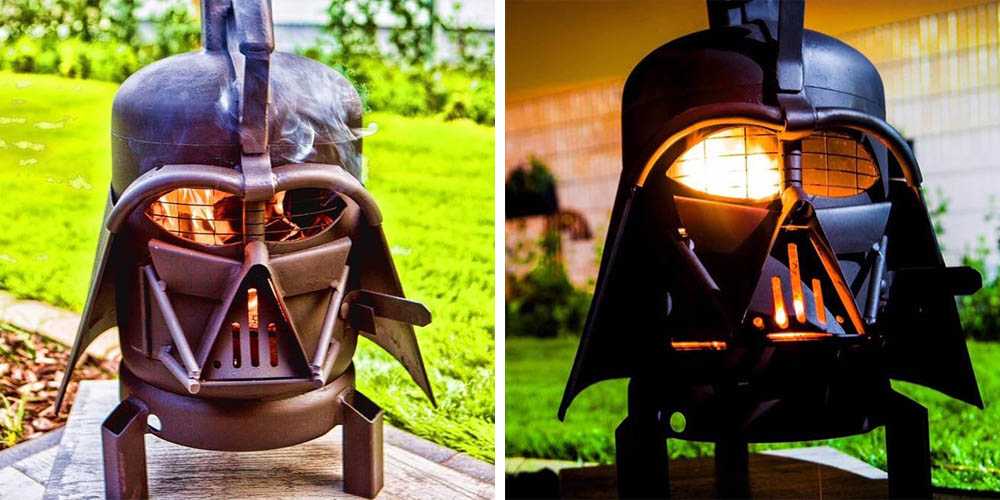 Etsy shop Burned by Design Ltd. creates handmade Darth Vader grills that look like they''re straight out of ''Star Wars.'' The Dark Side-inspired grill doubles as a fire pit.
