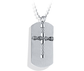 Men''s Cross Dog Tag