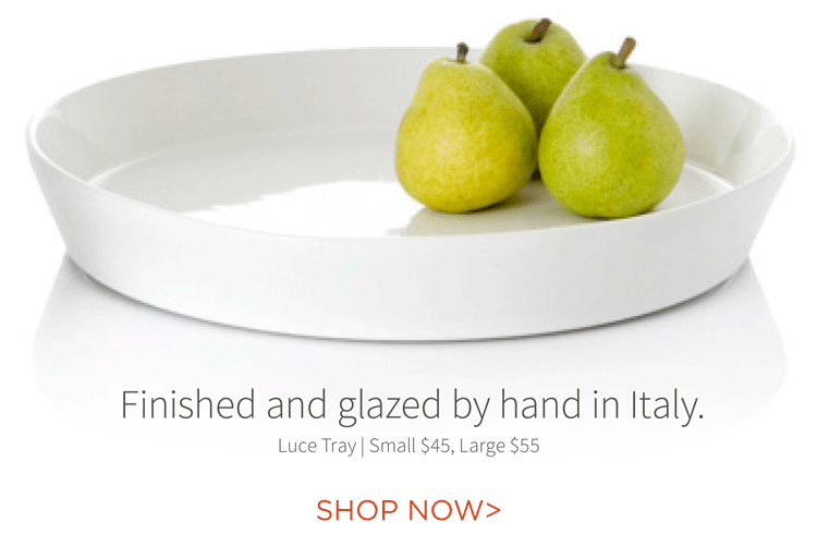 Finished and glazed by hand in Italy. Luce Tray | Small $45, Large $55