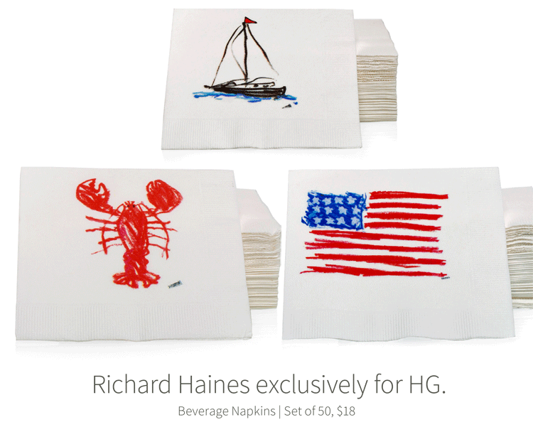 Richard Haines exclusively for HG. Beverage Napkins | Set of 50, $18