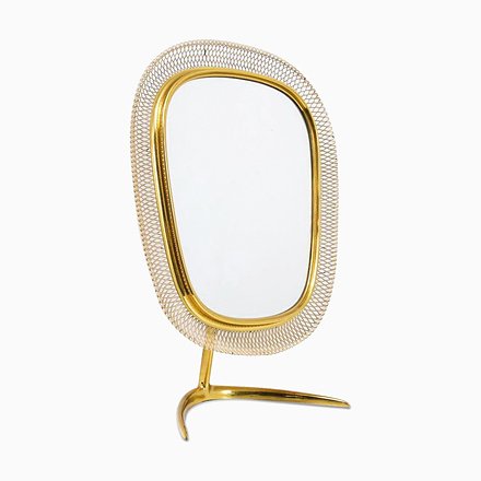 Image of German Brass Mirror from Vereinigte Werkst?tten M?nchen, 1950s