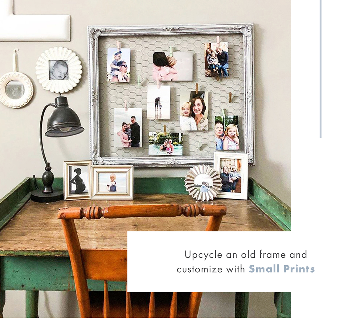 Upcycle an old frame and customize with Small Prints