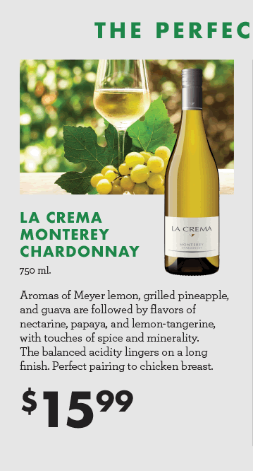 La Crema Monterey Chardonnay - 750 ml. - $15.99