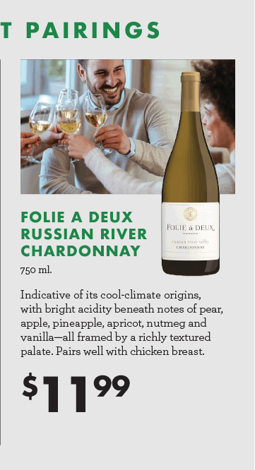 Folie A Deux Russian River Chardonnay - 750 ml. - $11.99