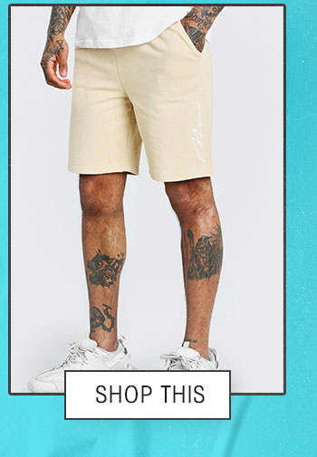 3D MAN SIGNATURE EMBROIDERED SHORT