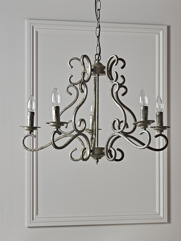 NEW Elegant Metal Five Arm Chandelier - Small