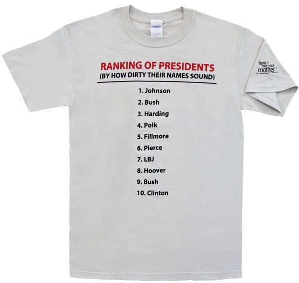 Image of Presidents Ranking By Dirty Names T-Shirt