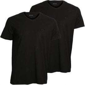 2-Pack Relaxed-Fit V-Neck T-Shirts, Black